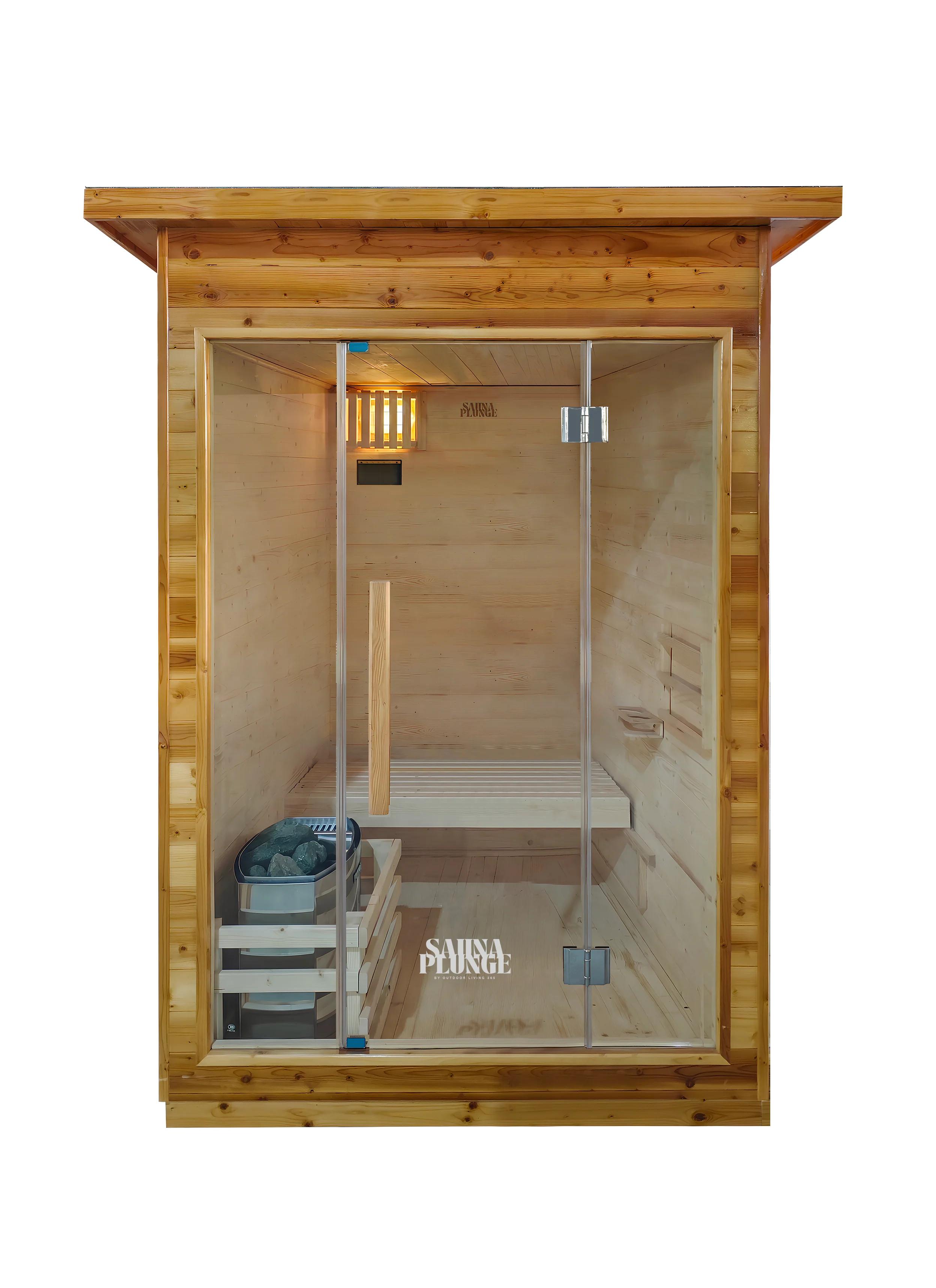 SaunaPlunge™ Bronte 2-Person Outdoor Cabin Sauna | Kaiku