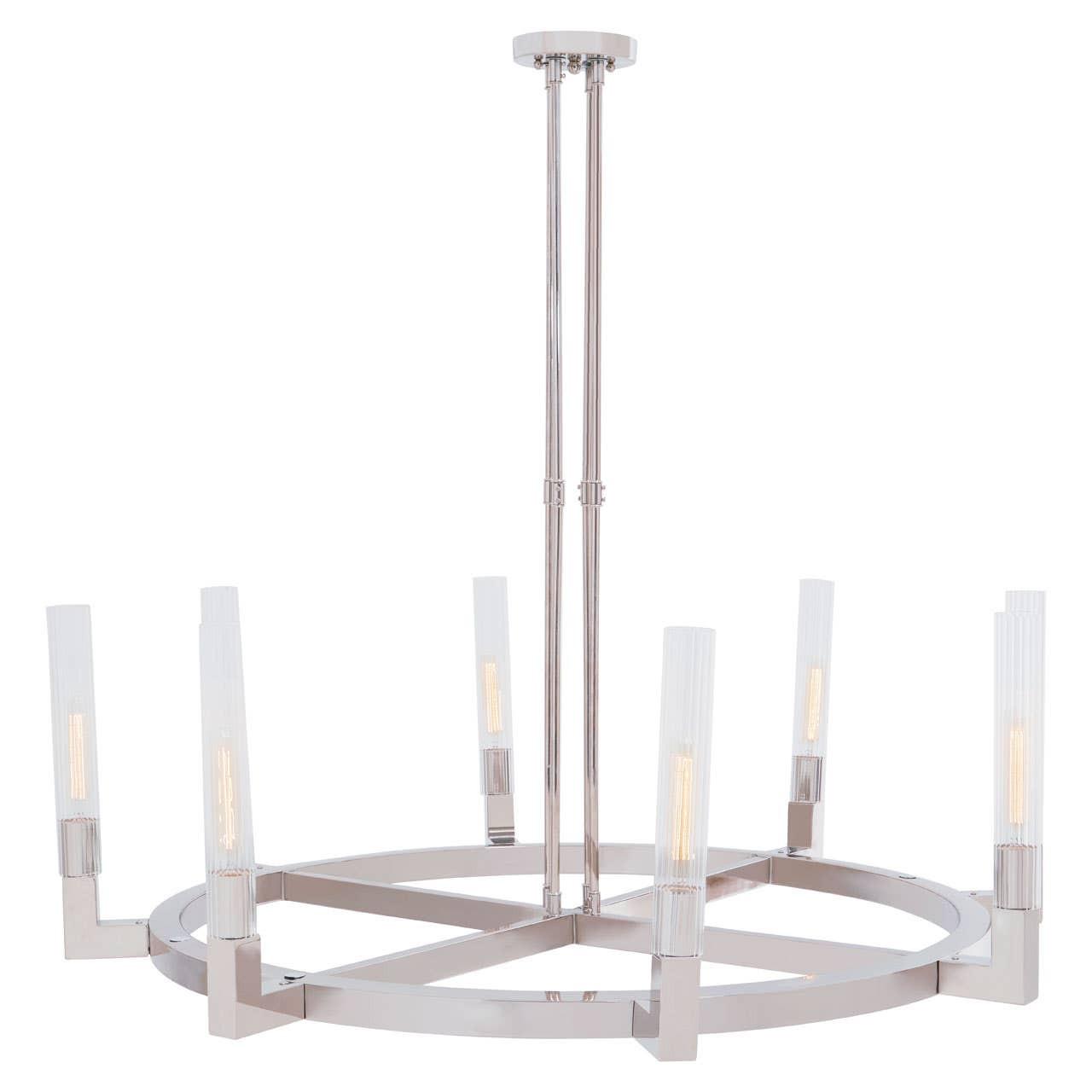 Alexis Nickel Finish 8 Bulb Round Statement Pendant Light | Kaiku