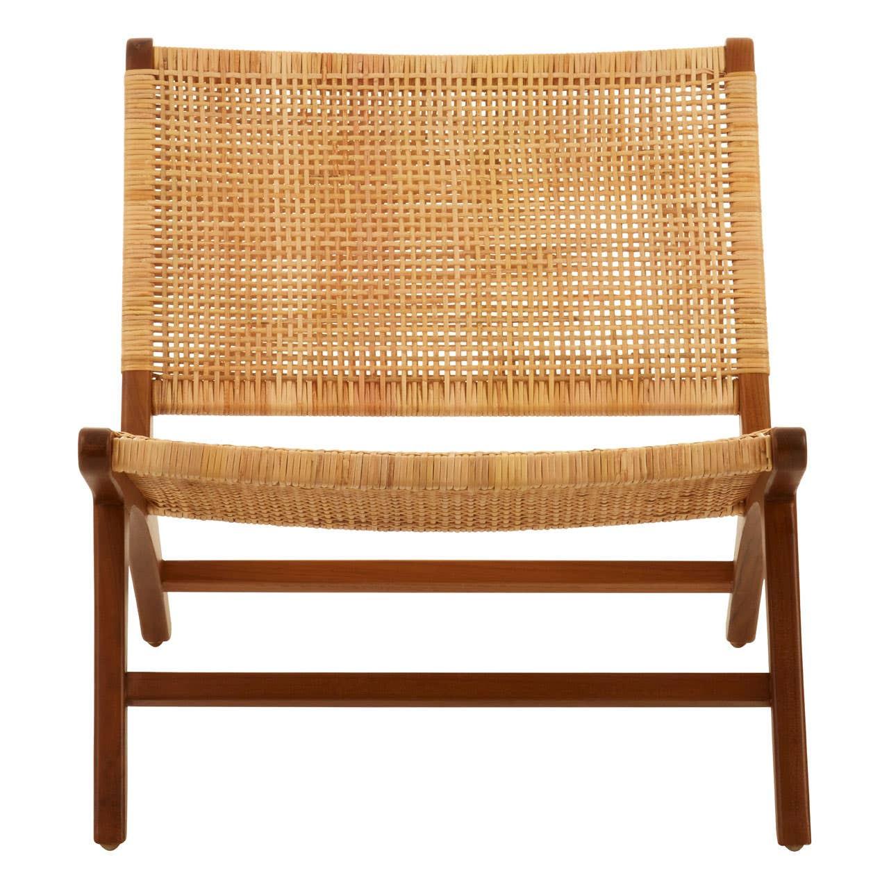 Lovina Wood And Natural Rattan Lounge Chair | Kaiku
