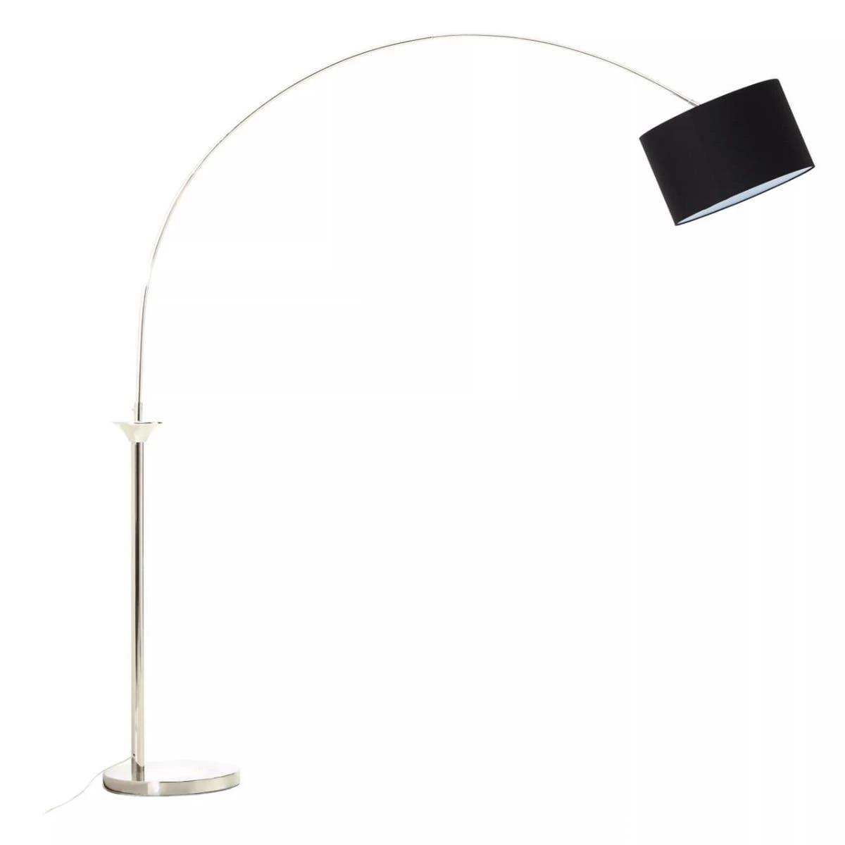 Hubert Satin Nickel Finish Metal Floor Lamp | Kaiku