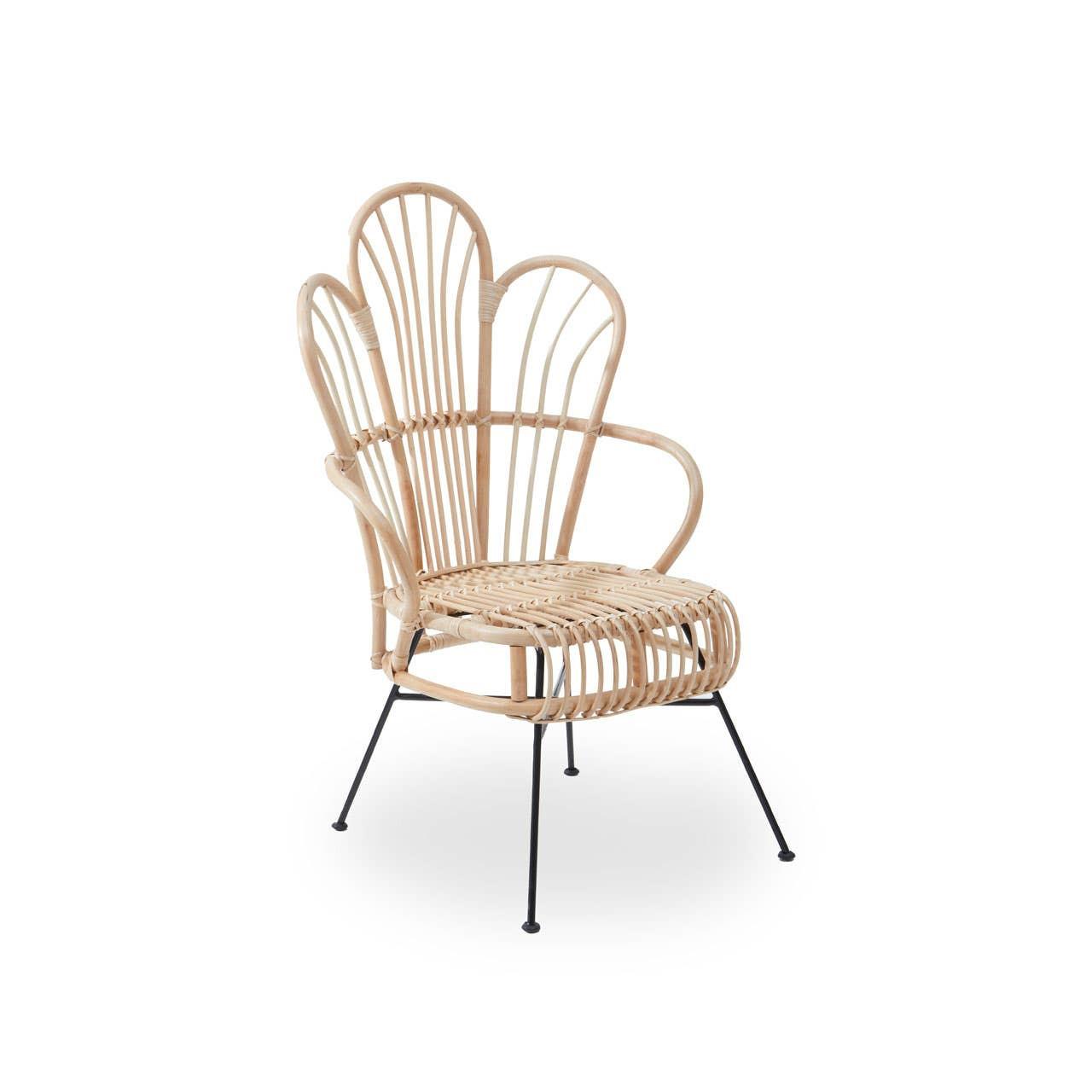 Java Natural Rattan Scalloped Accent Chair | Kaiku