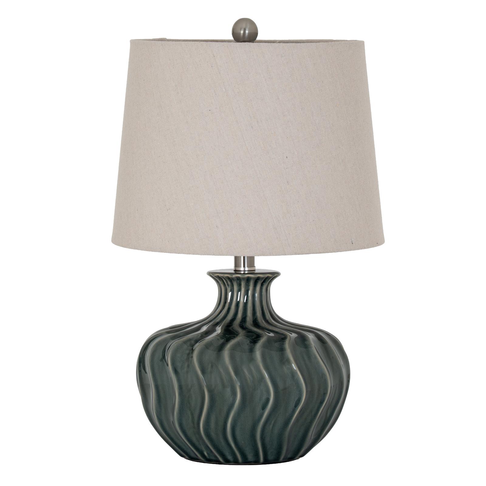 Veyla Ceramic Table Lamp with Linen Shade | Kaiku