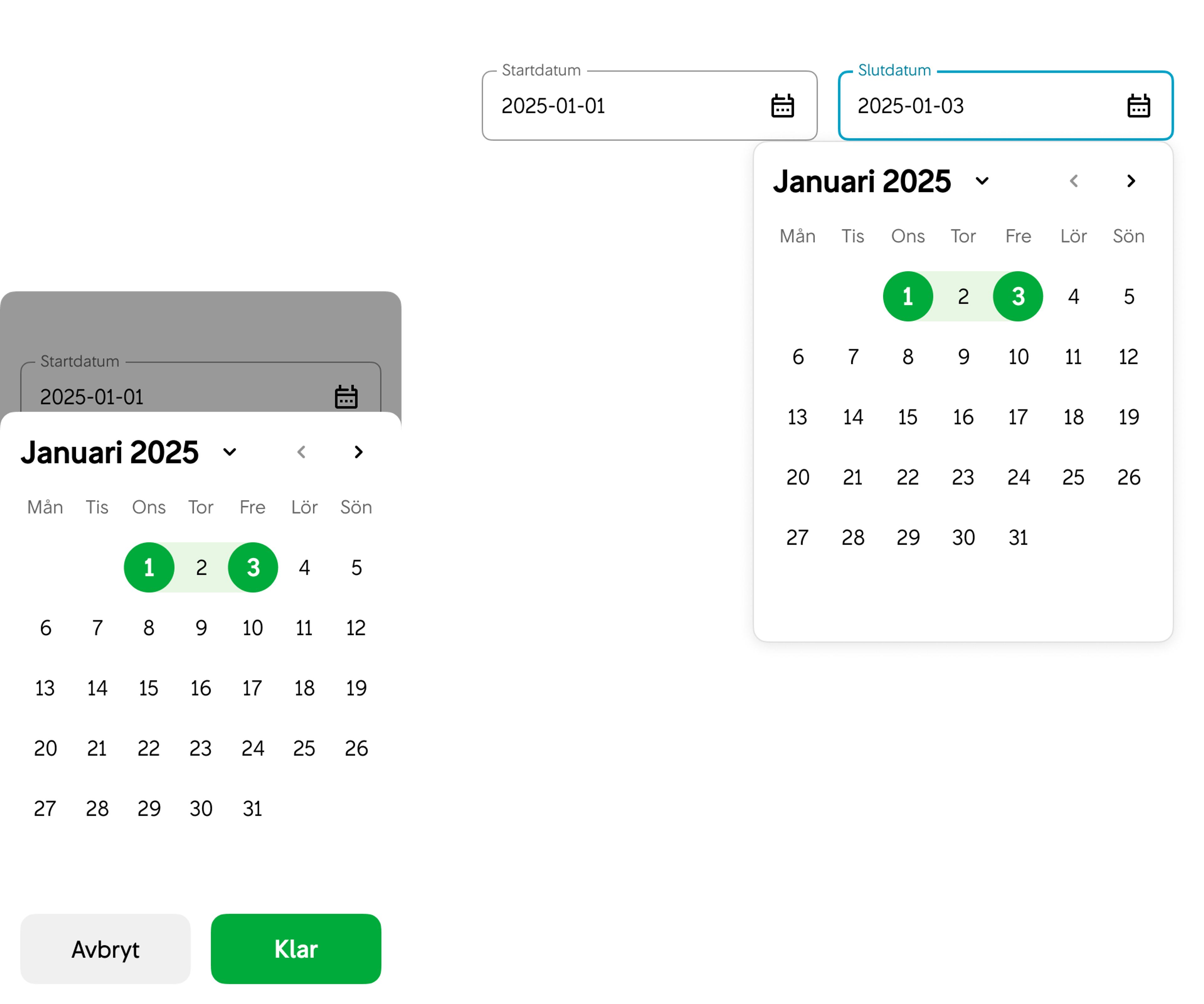 Date Range Picker Adaptive Design