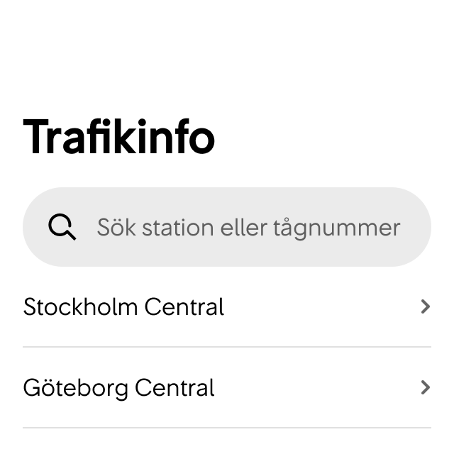 3. Användaren är tillbaka på Trafikinfo-sidan.