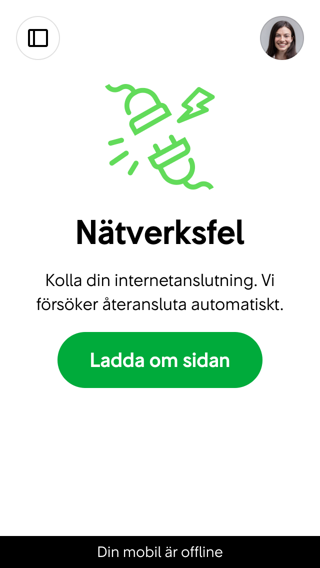 Exempel på anpassad offline-sida.
