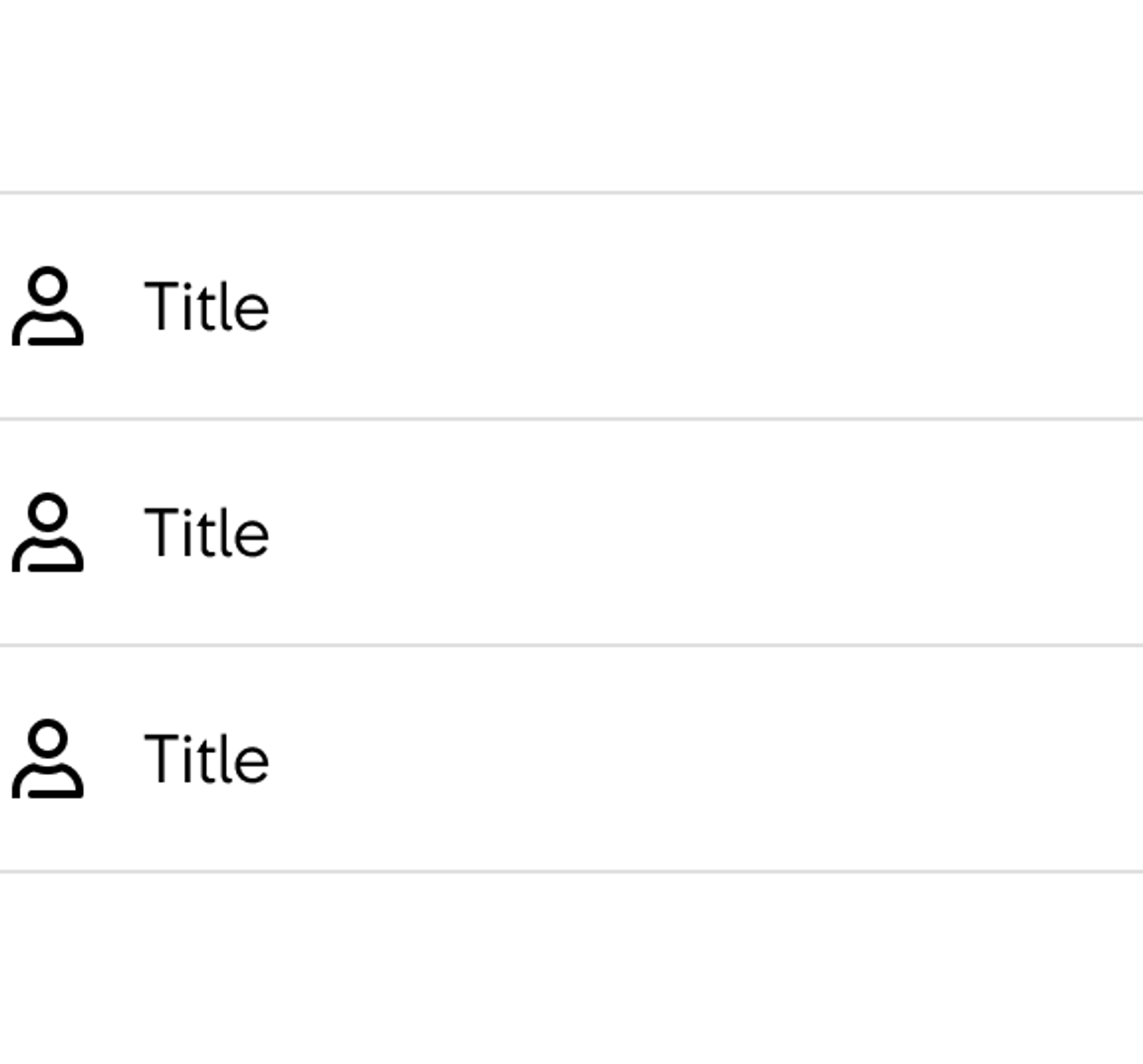 List with start adornment: Icon
