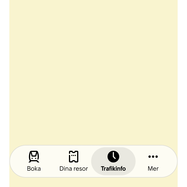 2. Användaren kommer direkt till huvudingången för Trafikinfo.