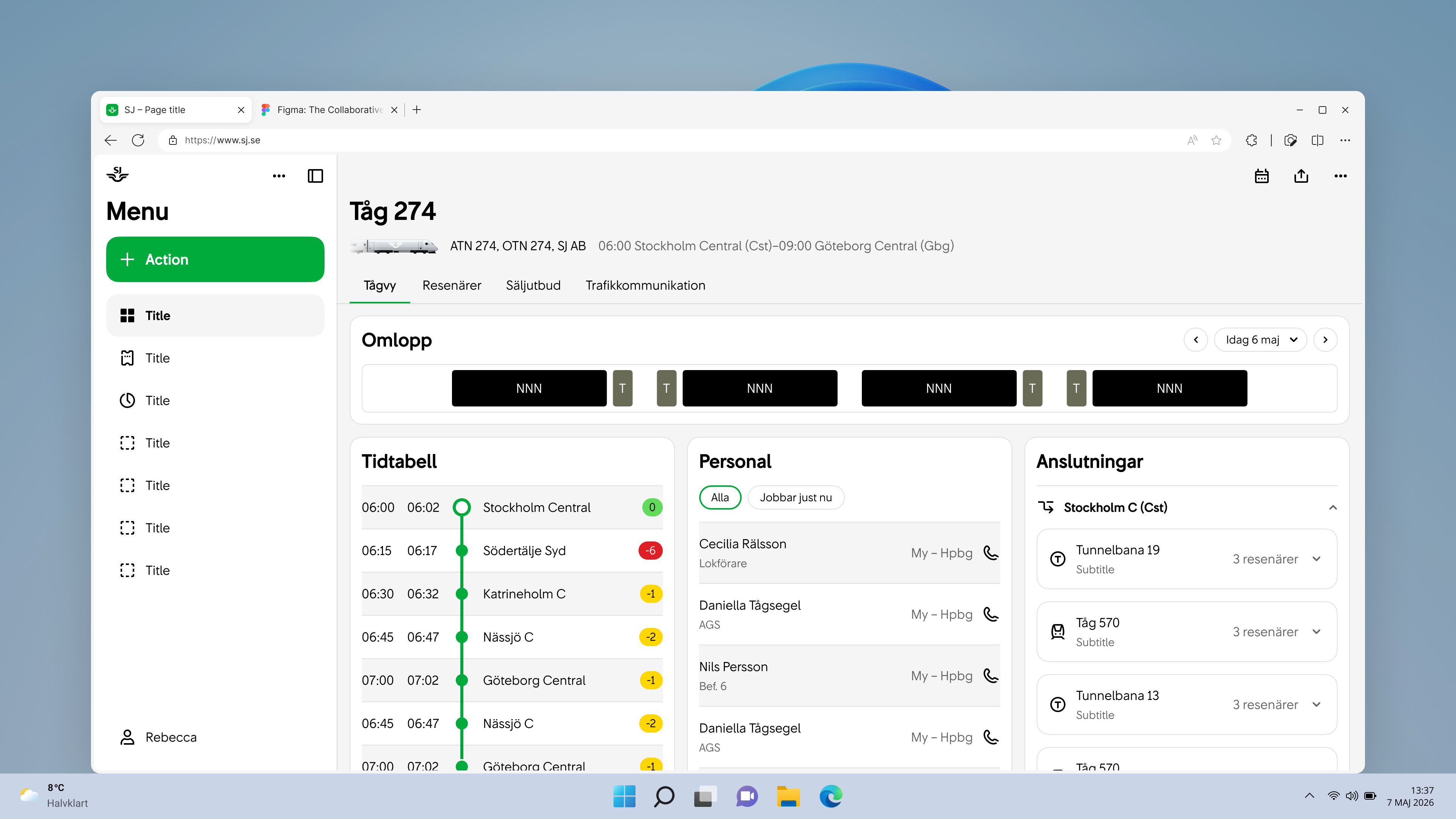 Exempel på desktop web app