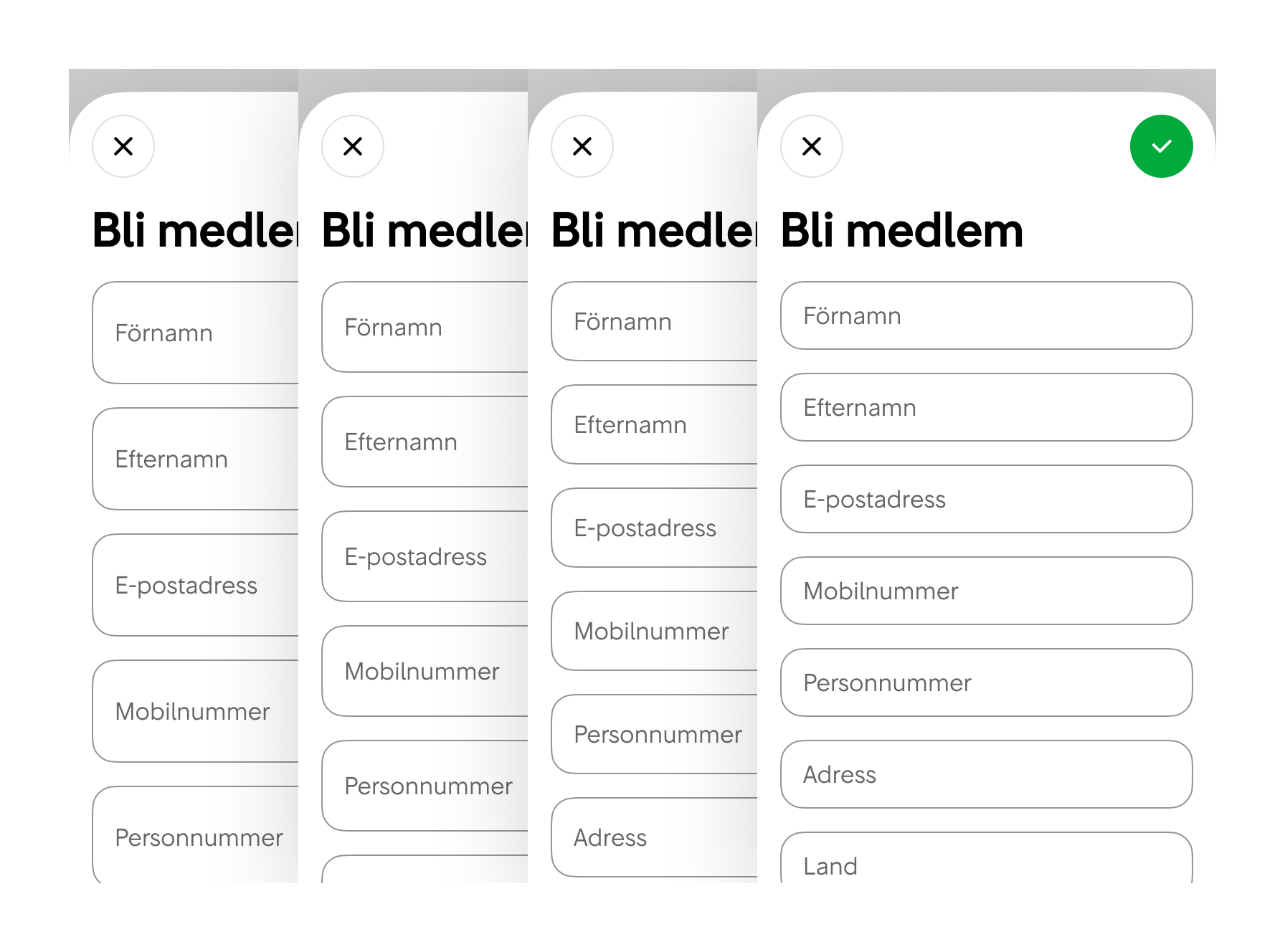 Exempel på användning av informationstäthet i textfältsliknande komponenter