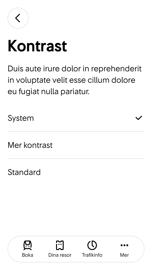 2. Här kan användaren ändra inställningar för kontrast.