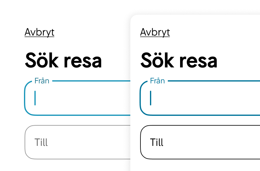 Alla komponenter har stöd för högkontrastläge i Windows (forced-colors: active).