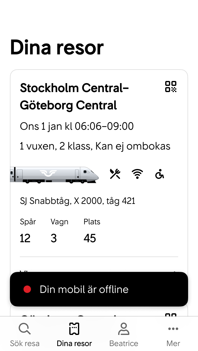 När enheten tappar kontakt med nätverket visar vi en snackbar i 6 sekunder