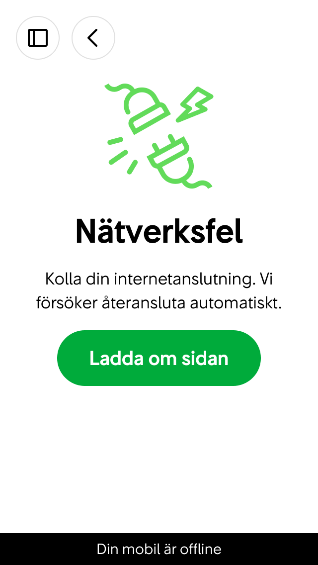 Exempel på icke-modal sida.