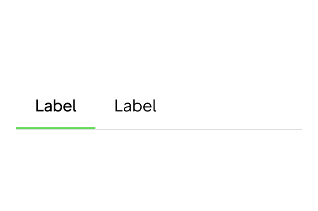 An activated state communicates a highlighted destination, whether initiated by the user or by default.