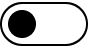 Switch som inte är aktiverad, med reglaget till vänster och utan grön färg.