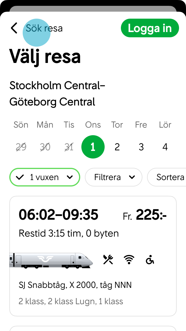 Nästa steg i flödet visas.