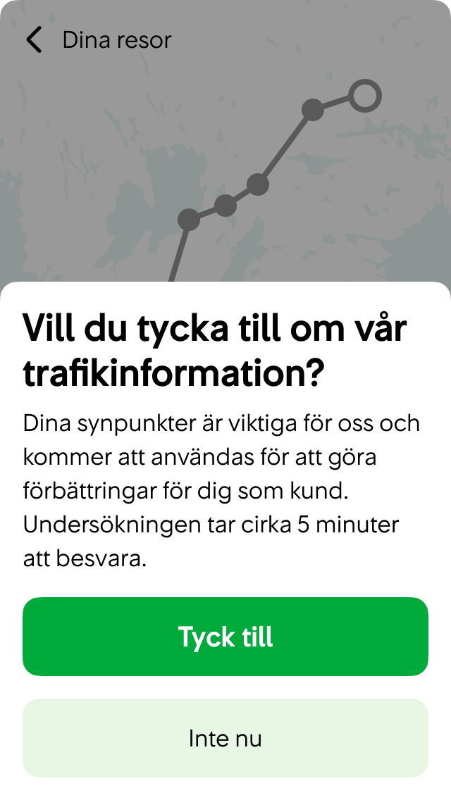 Användaren uppmuntras att tycka till om våra produkter och tjänster.