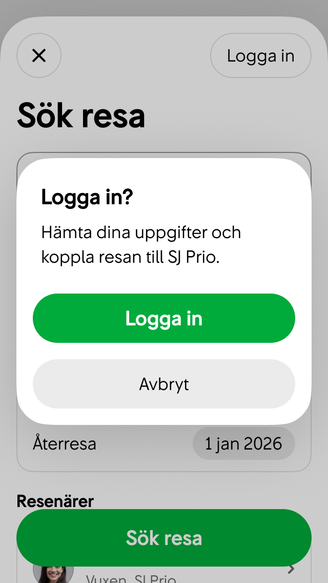 Logga in - exempel med alert