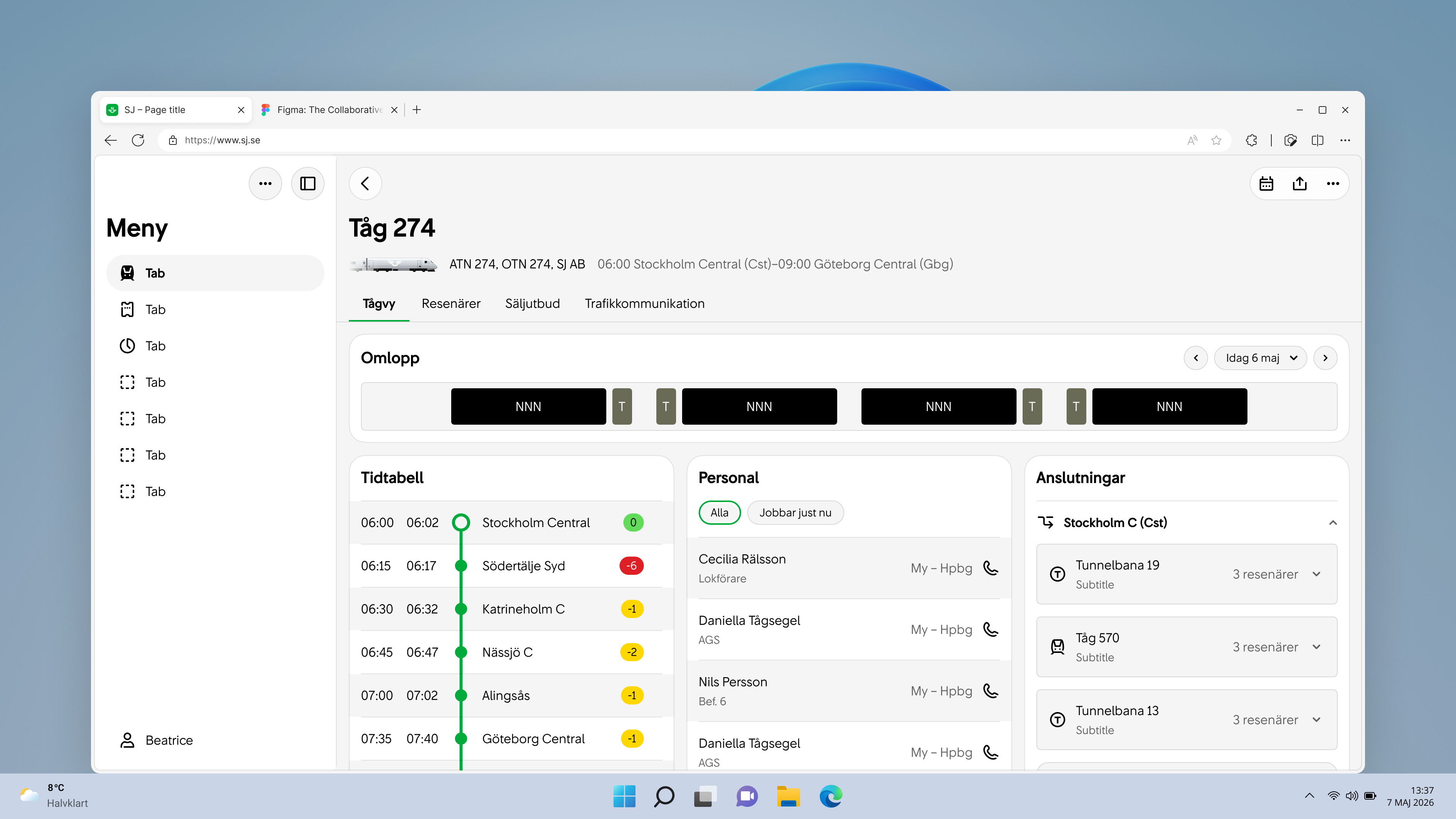 Exempel på desktop web app