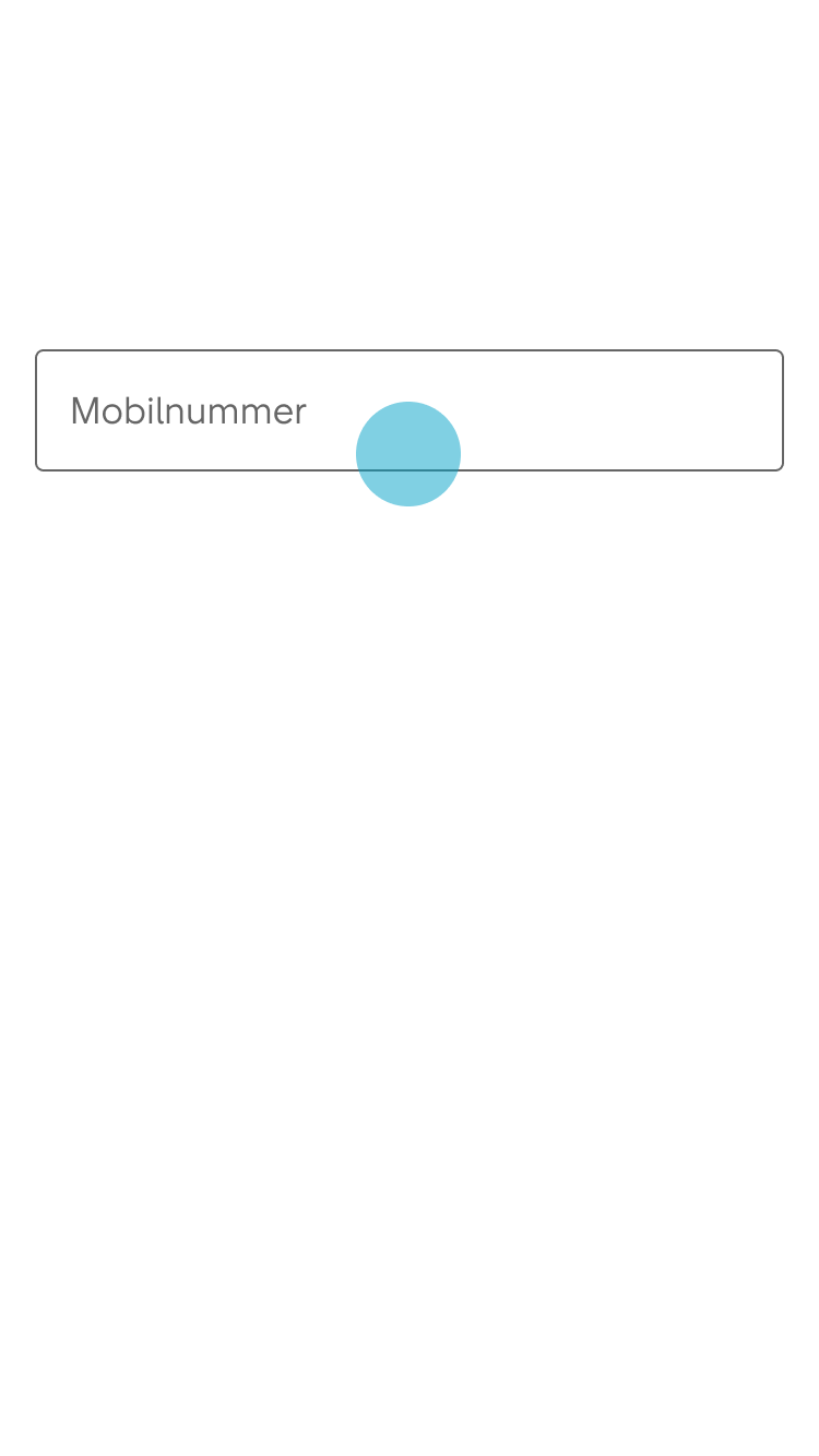1. Användaren trycker på inmatningsfältet för telefonnummer.