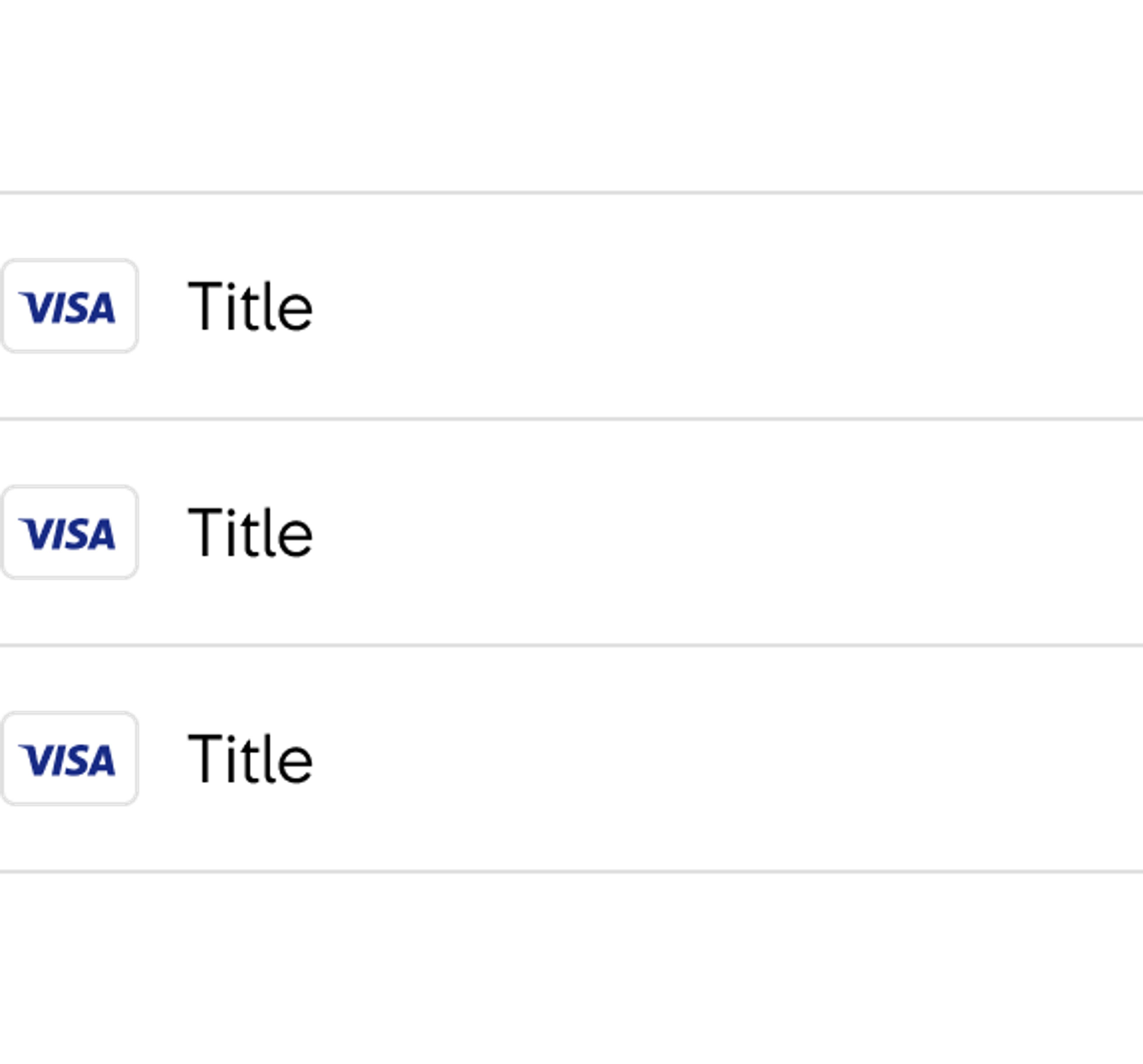 List with start adornment: Payment Method