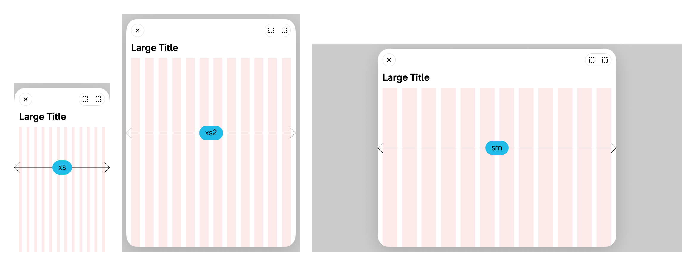 Container queries, exempel 1: Vi kan använda container queries för att få till rätt layout i modaler.