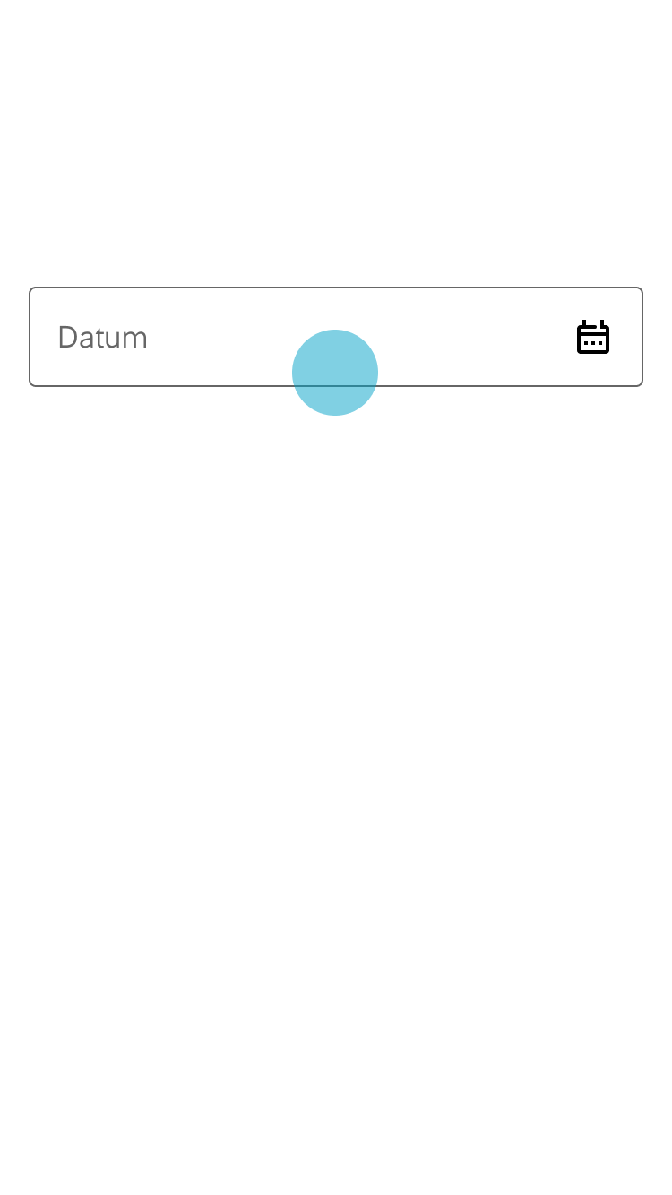 1. Användaren trycker på inmatningsfältet för datum.