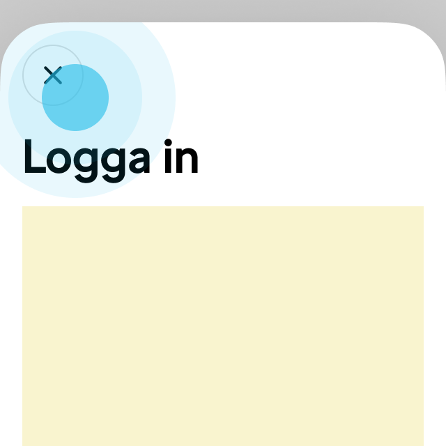 2. En modal öppnas. Användaren trycker på Stäng-knappen.