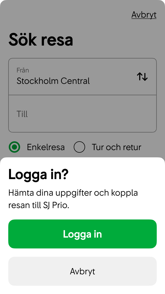 Logga in - exempel med alert