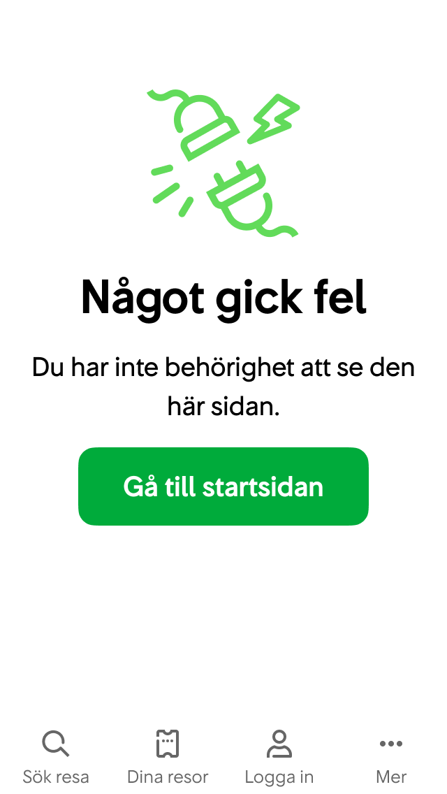 Användaren har inte behörighet att se sidan.