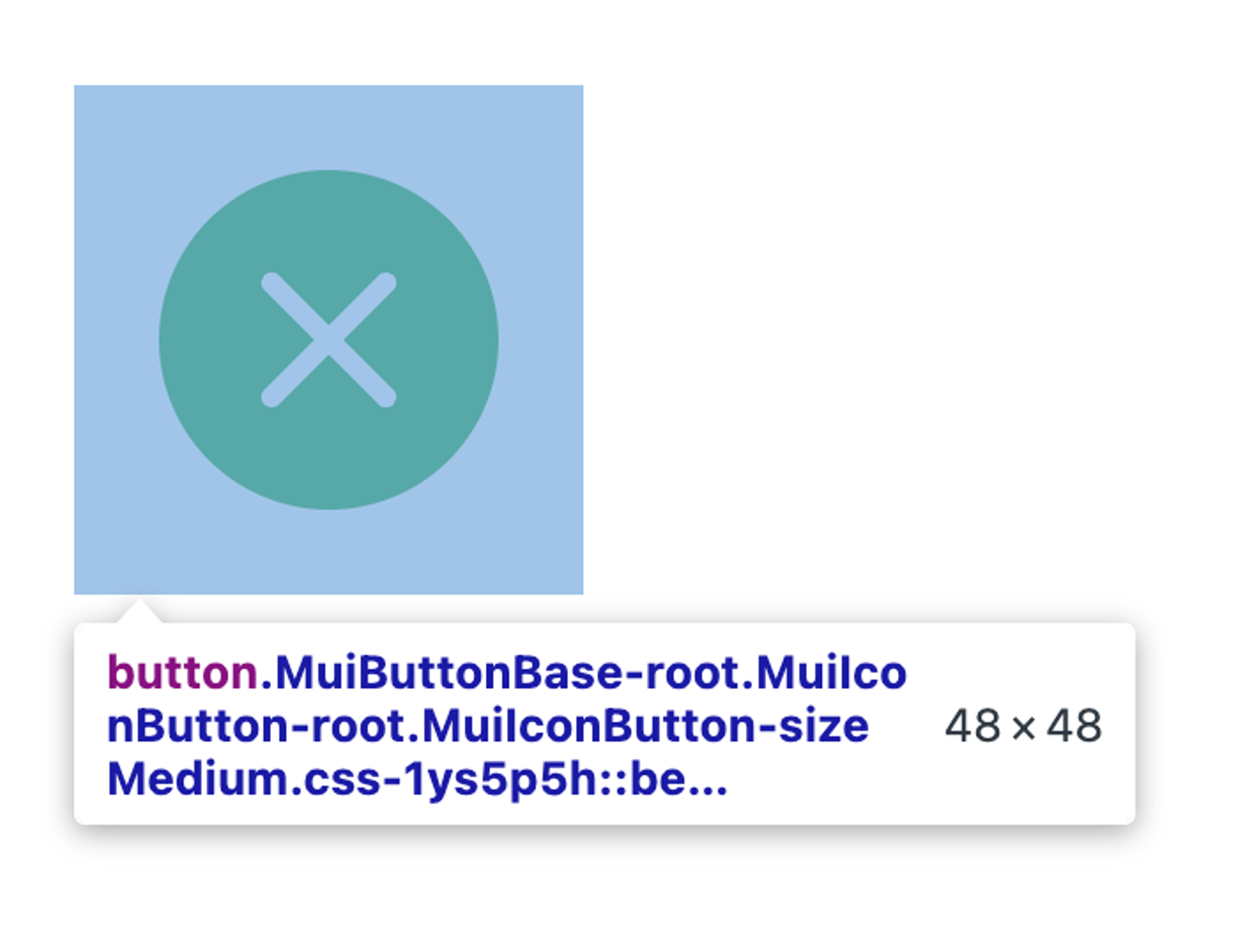 Icon Button med klickyta på 48px.