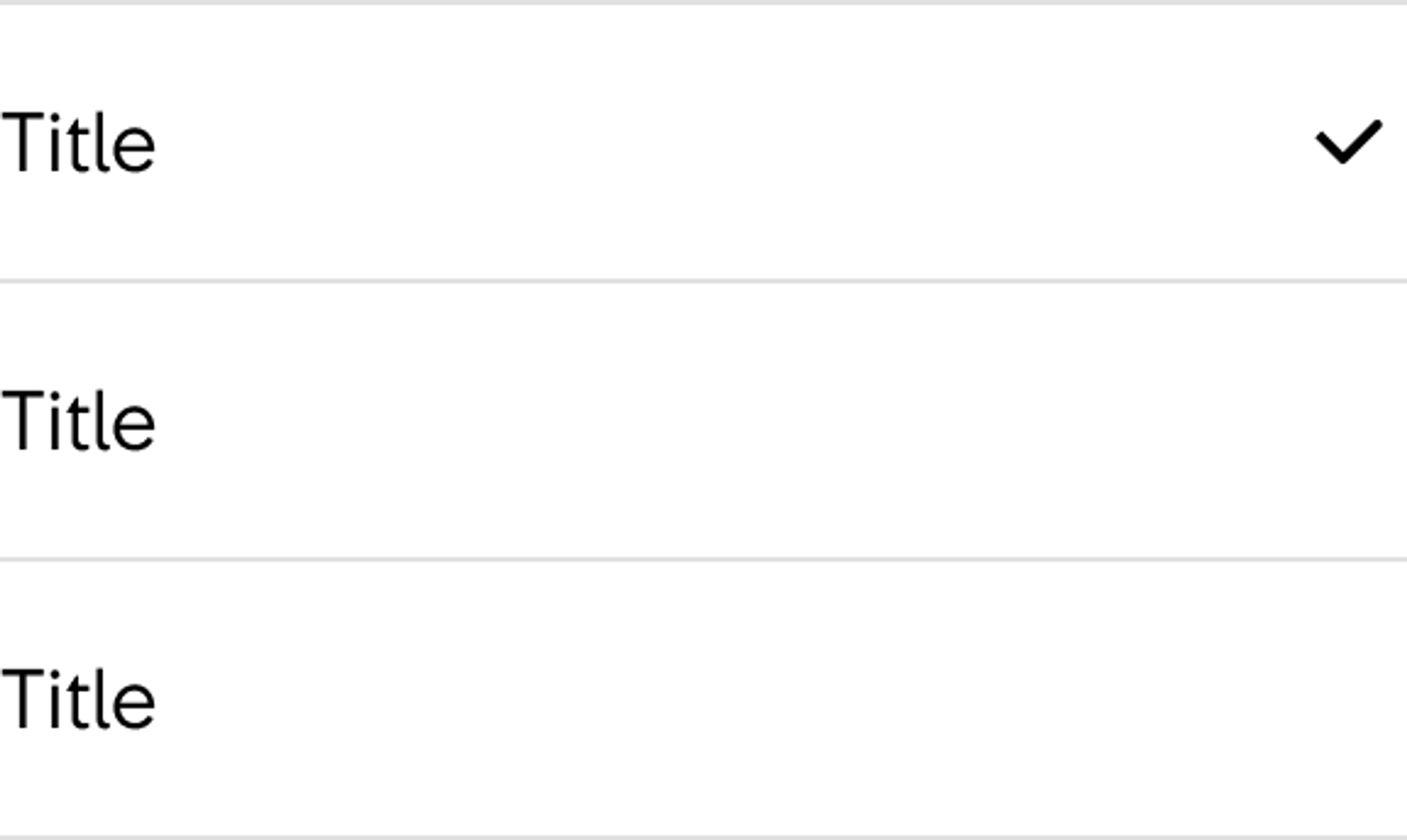 List with end adornment: Checkmark