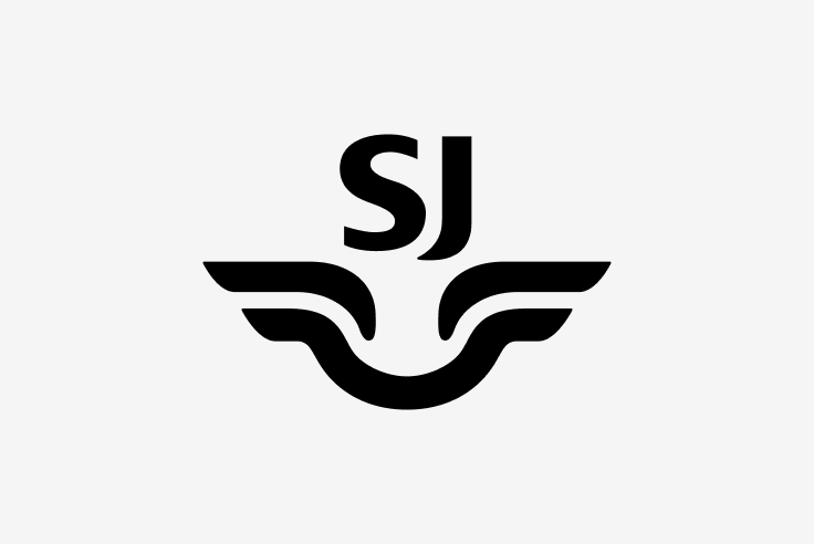 SJs logotyp mot ljus bakgrund.