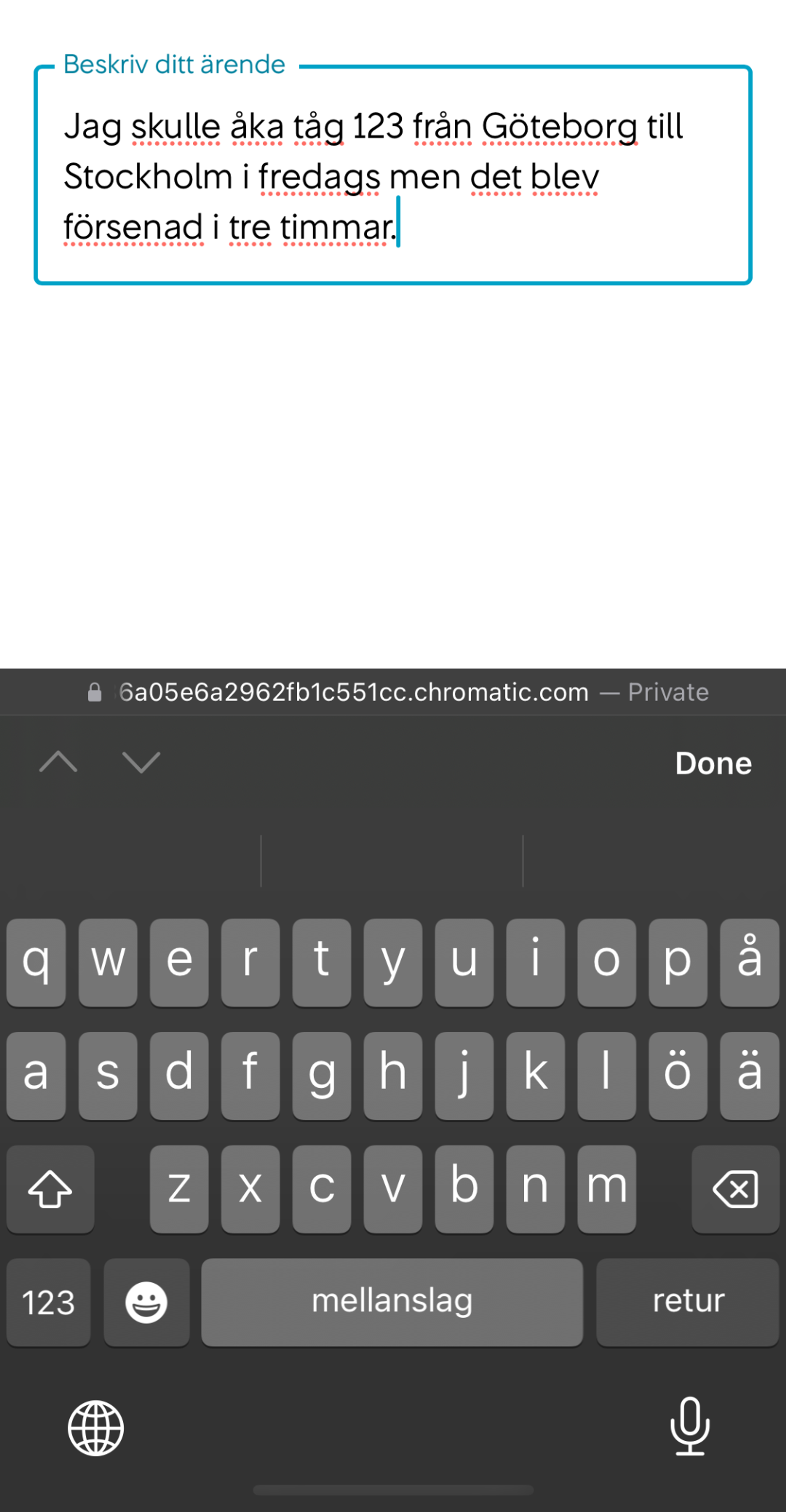 TextField med flerradig textinmatning.