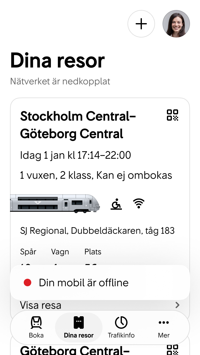 När enheten tappar kontakt med nätverket visar vi en snackbar i 6 sekunder