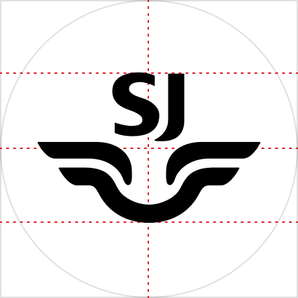 Illustration av SJ-logotypens höjd.