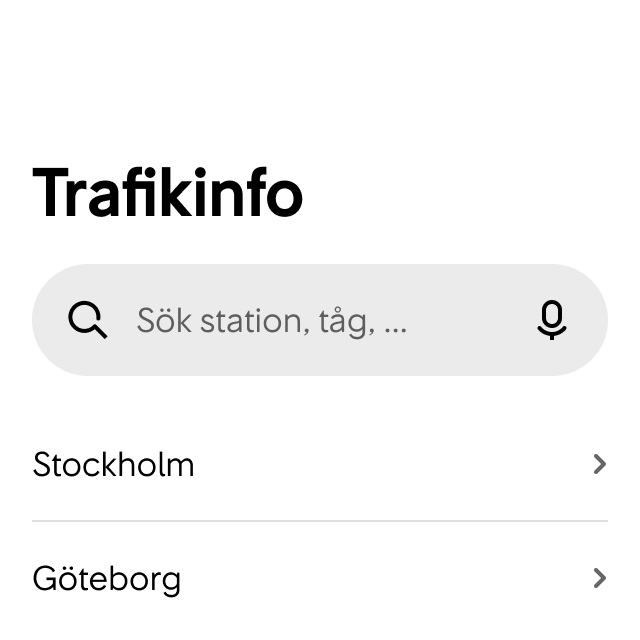 3. Användaren är tillbaka på Trafikinfo-sidan