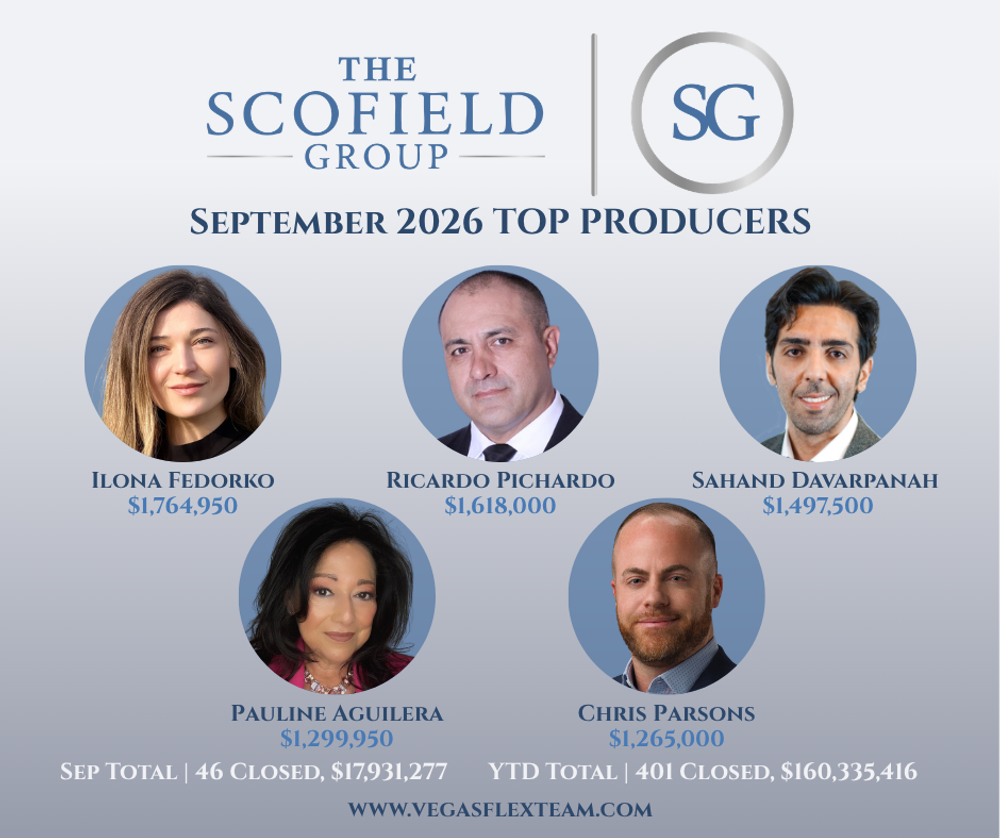 Scofield Group September 2026 top producers, Las Vegas, Nevada