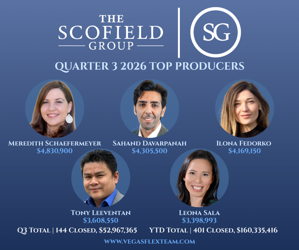 Scofield Group Quarter 3 2026 top producers, Las Vegas, Nevada