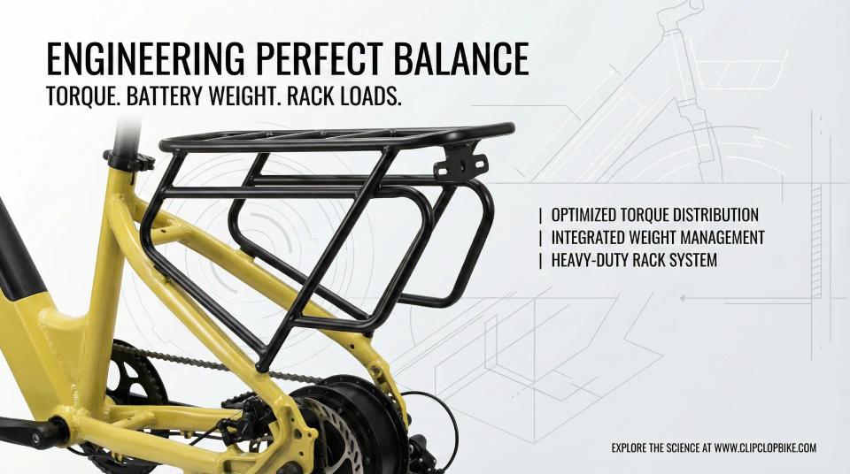 Heavy-Duty Cargo E-Bike Design: Torque Distribution, Dual Batteries & 200kg Rack Geometry