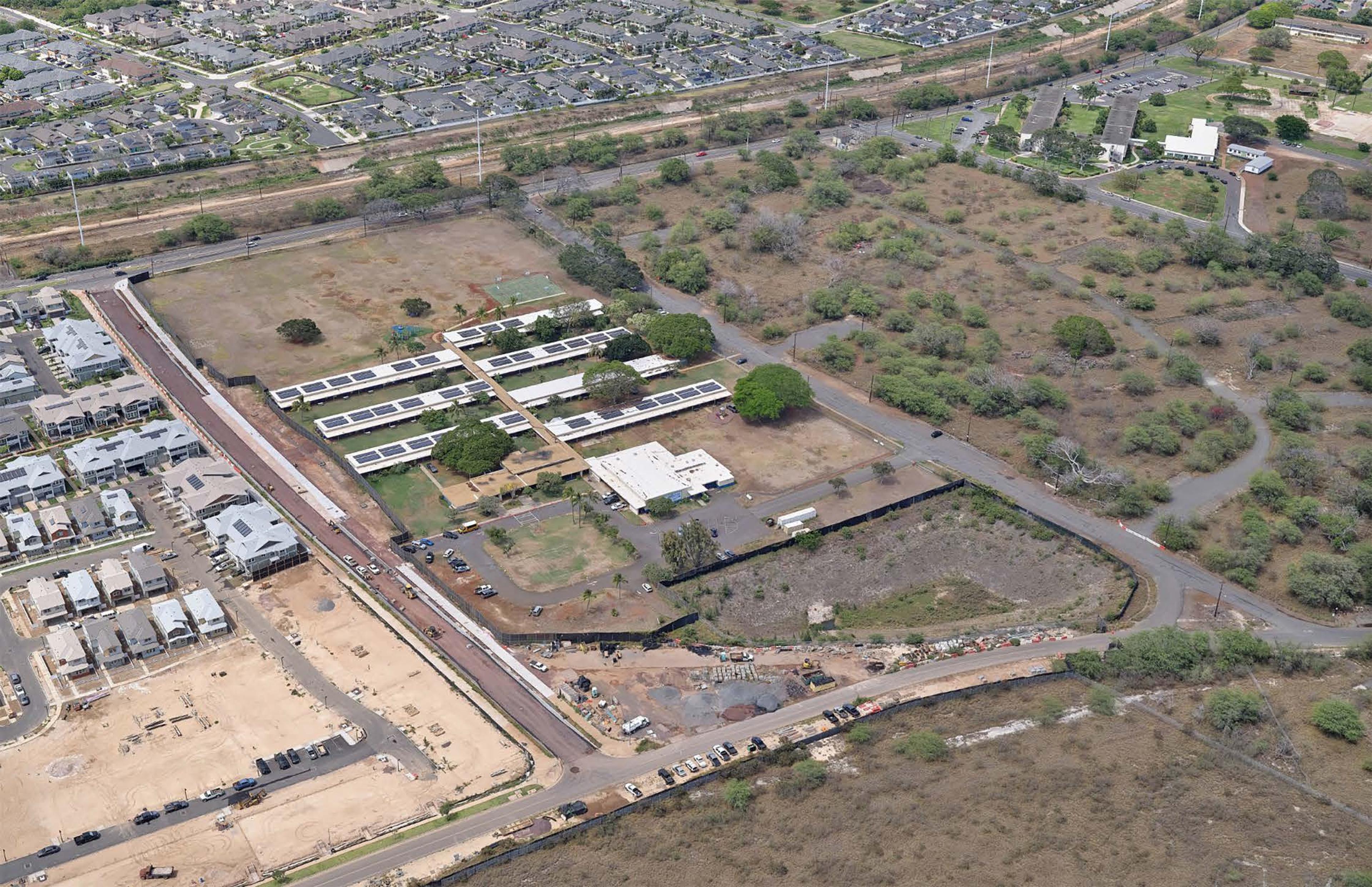 Hunt Companies Hawai‘i continues with installation of roadway improvements on Copahee Avenue in Kalaeloa Town. Photo credit: Goodfellow Bros./The Image Group