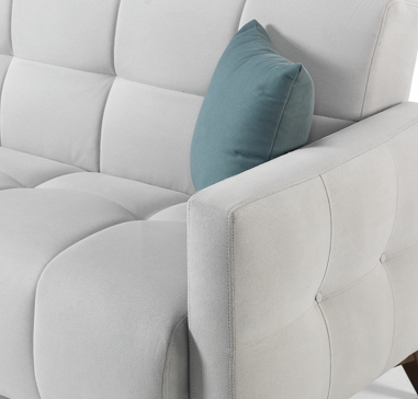 Off-White / Blue Pillow Detailed