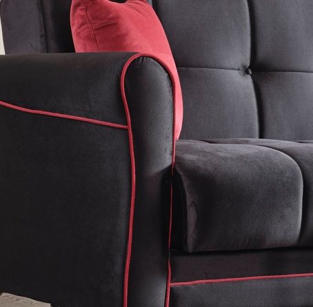 Anthracite / Red Piping