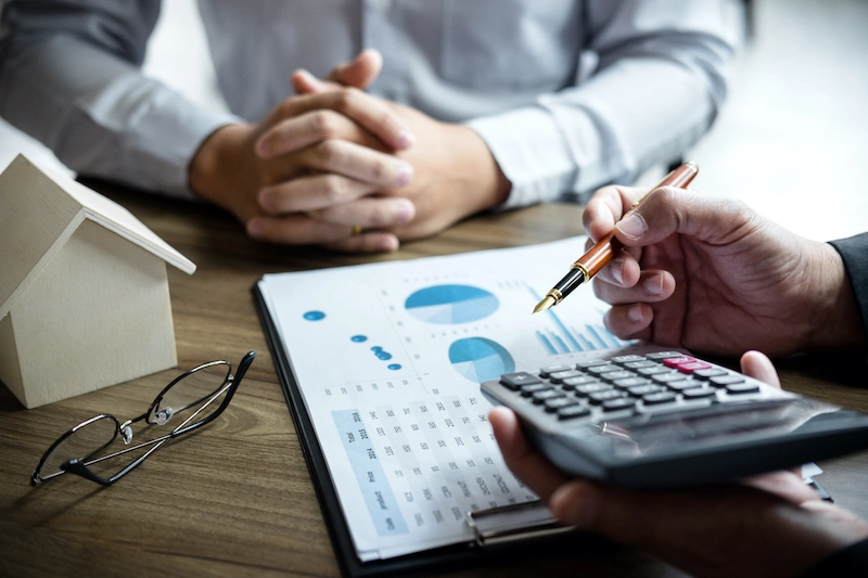 Discussing a home loan application.