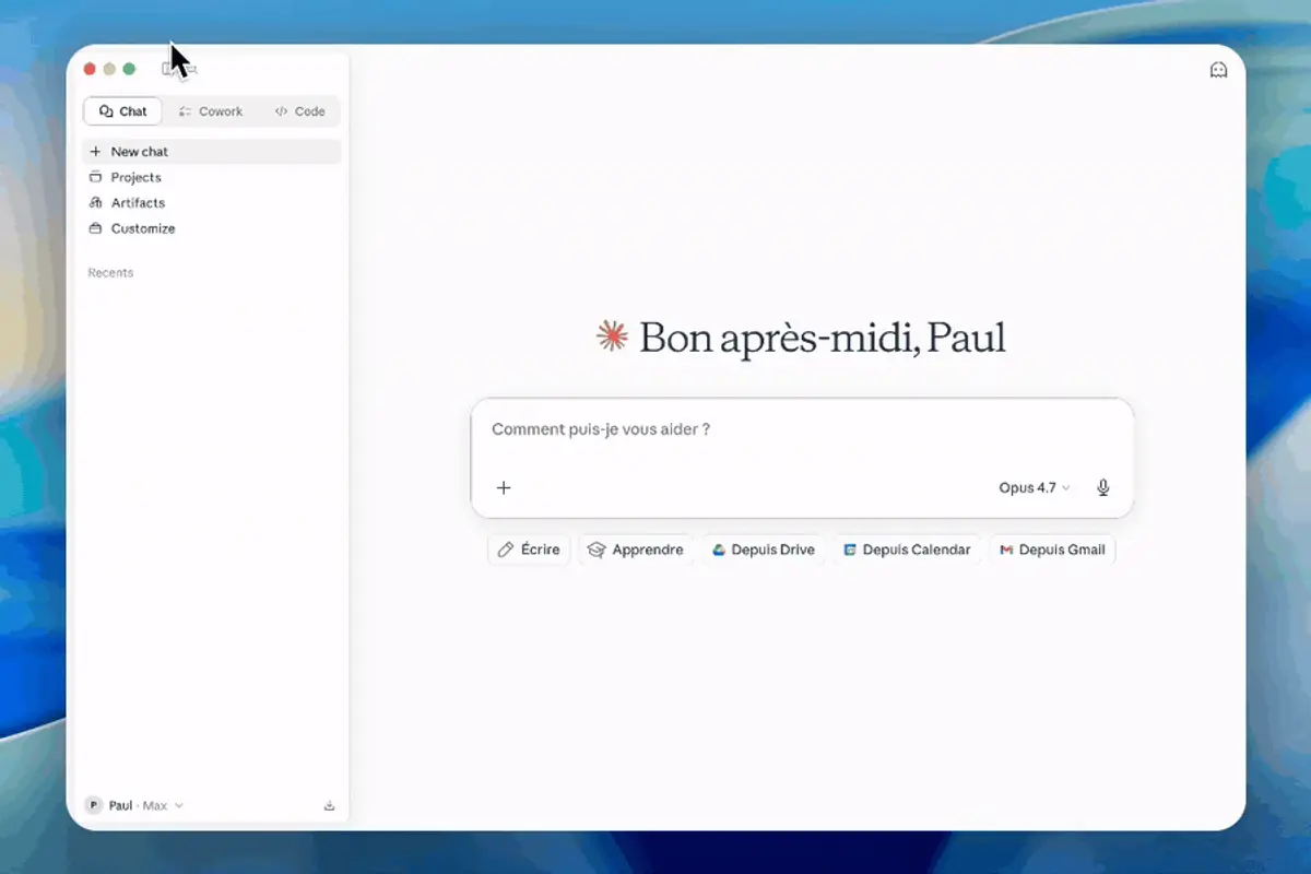 L'interface Claude Code pendant l'installation — le prompt envoie directement l'URL du repo