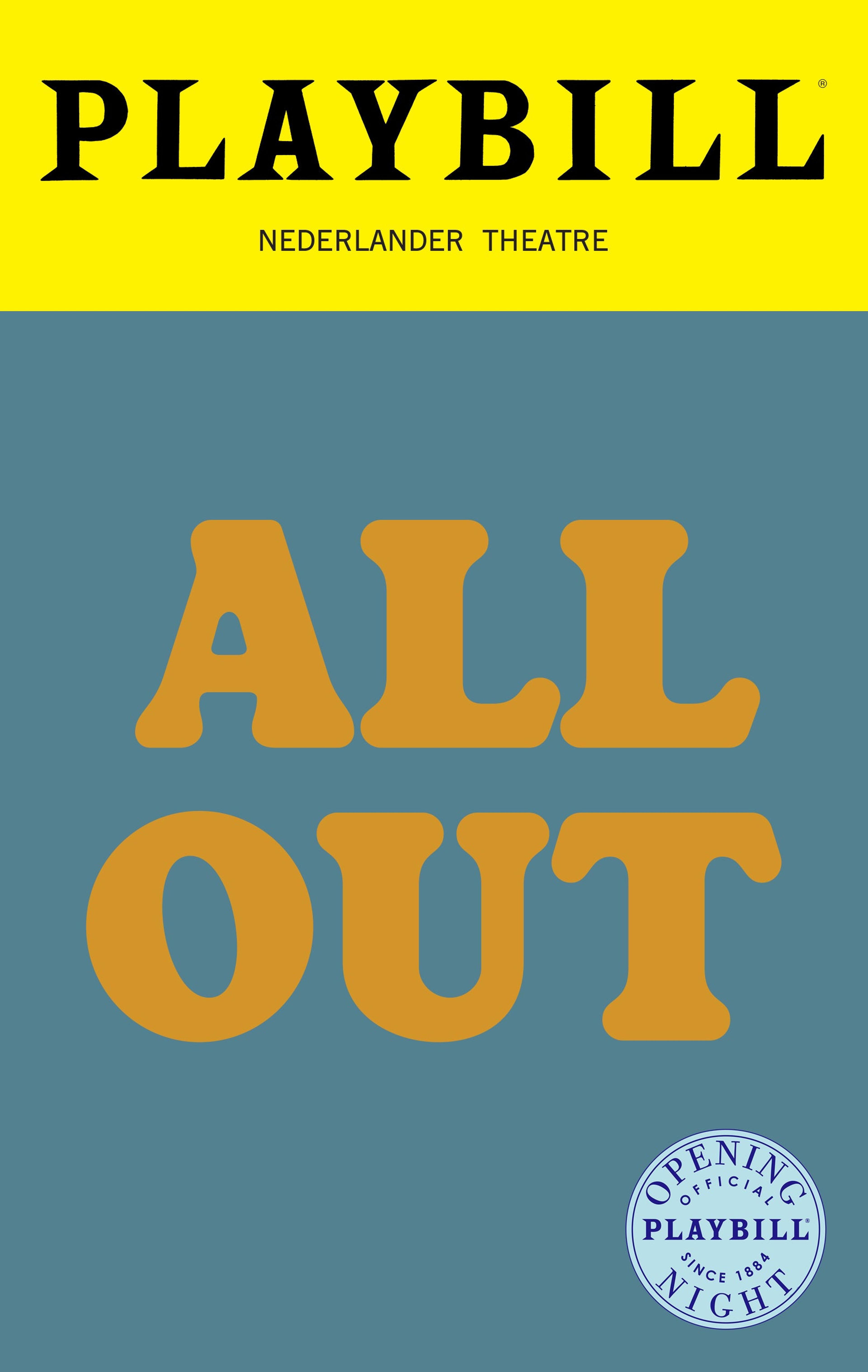 All Out: Comedy About Ambition Playbill cover