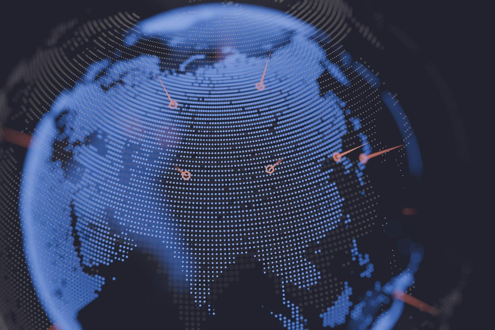 A digital globe representing global markets