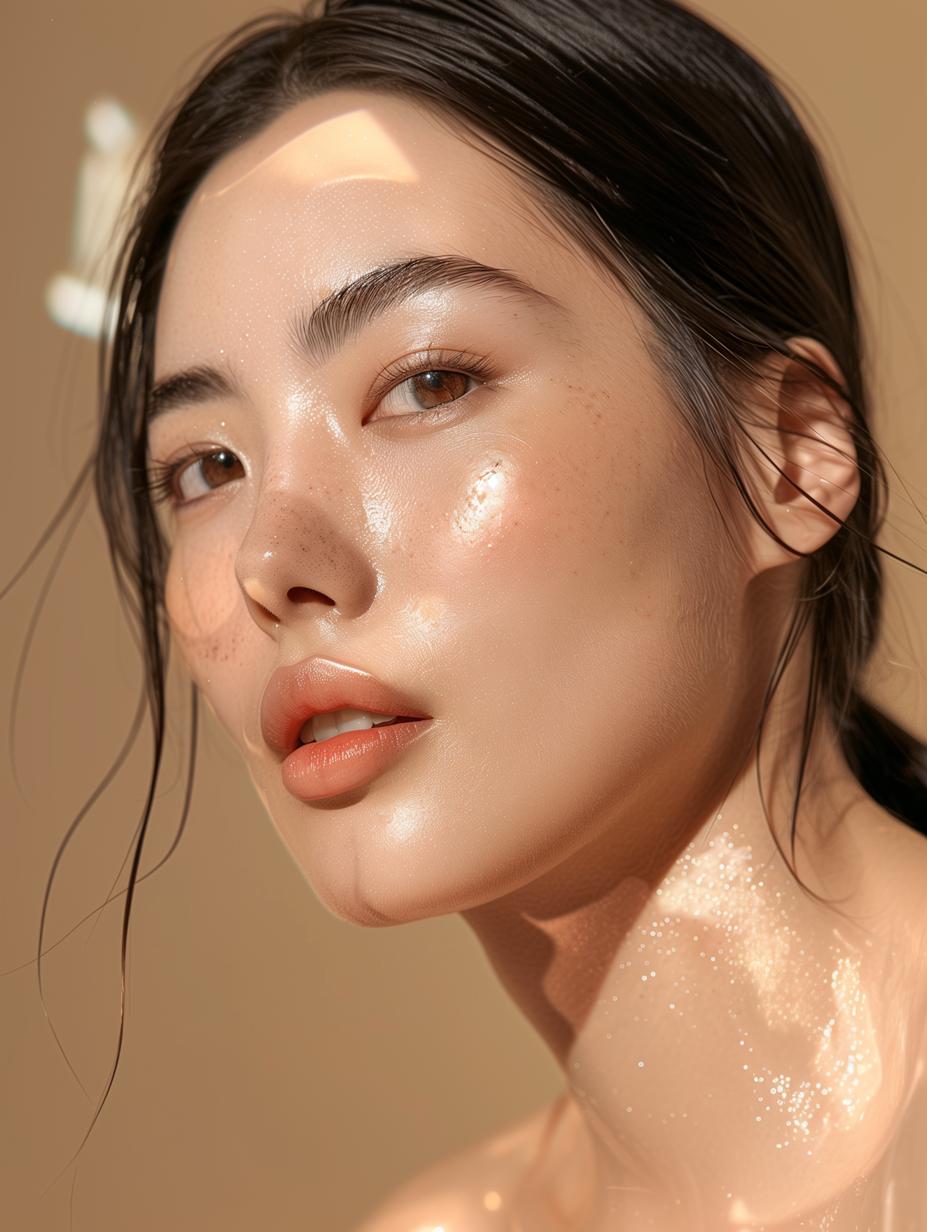 Woman with glowing skin