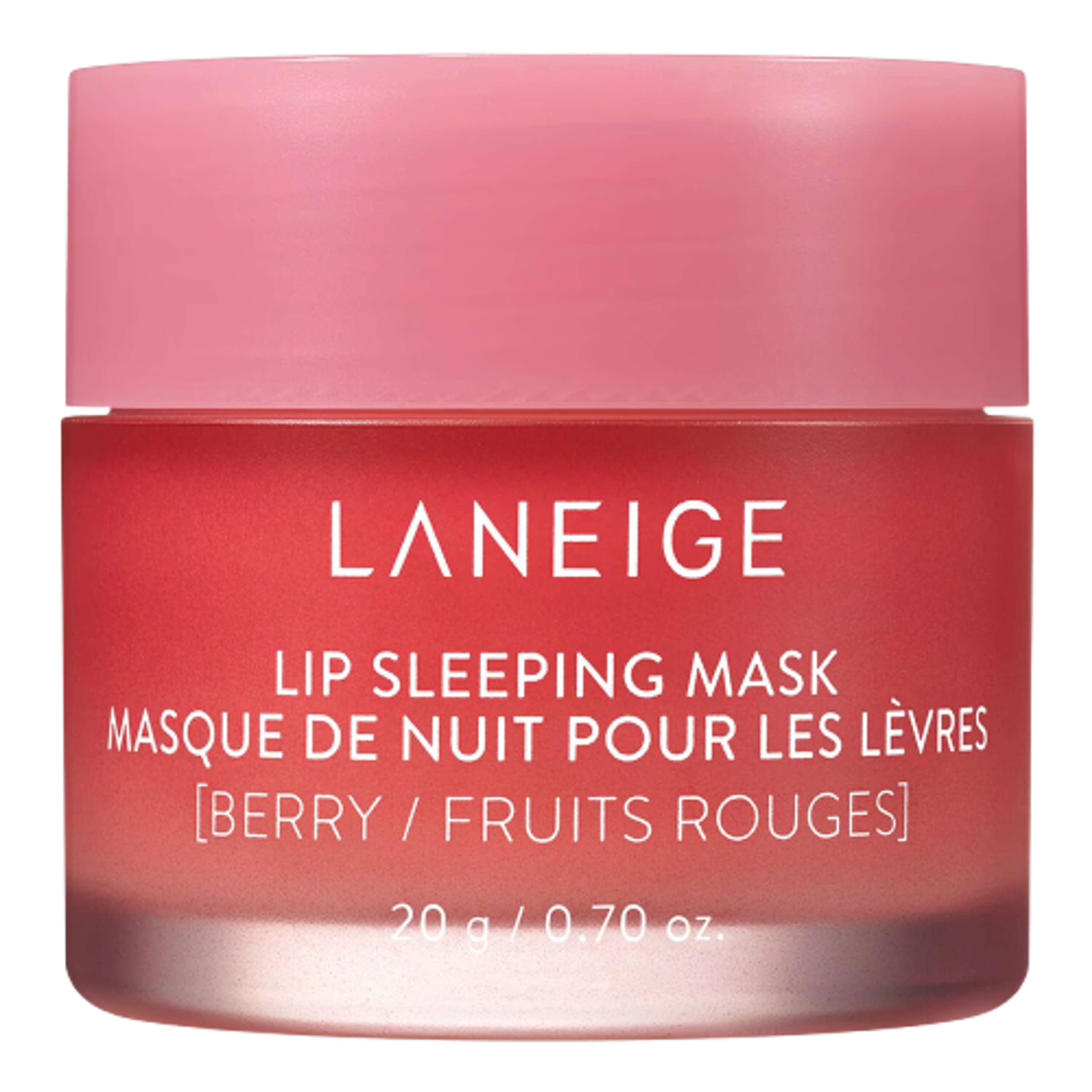 Pink jar of berry lip sleeping mask