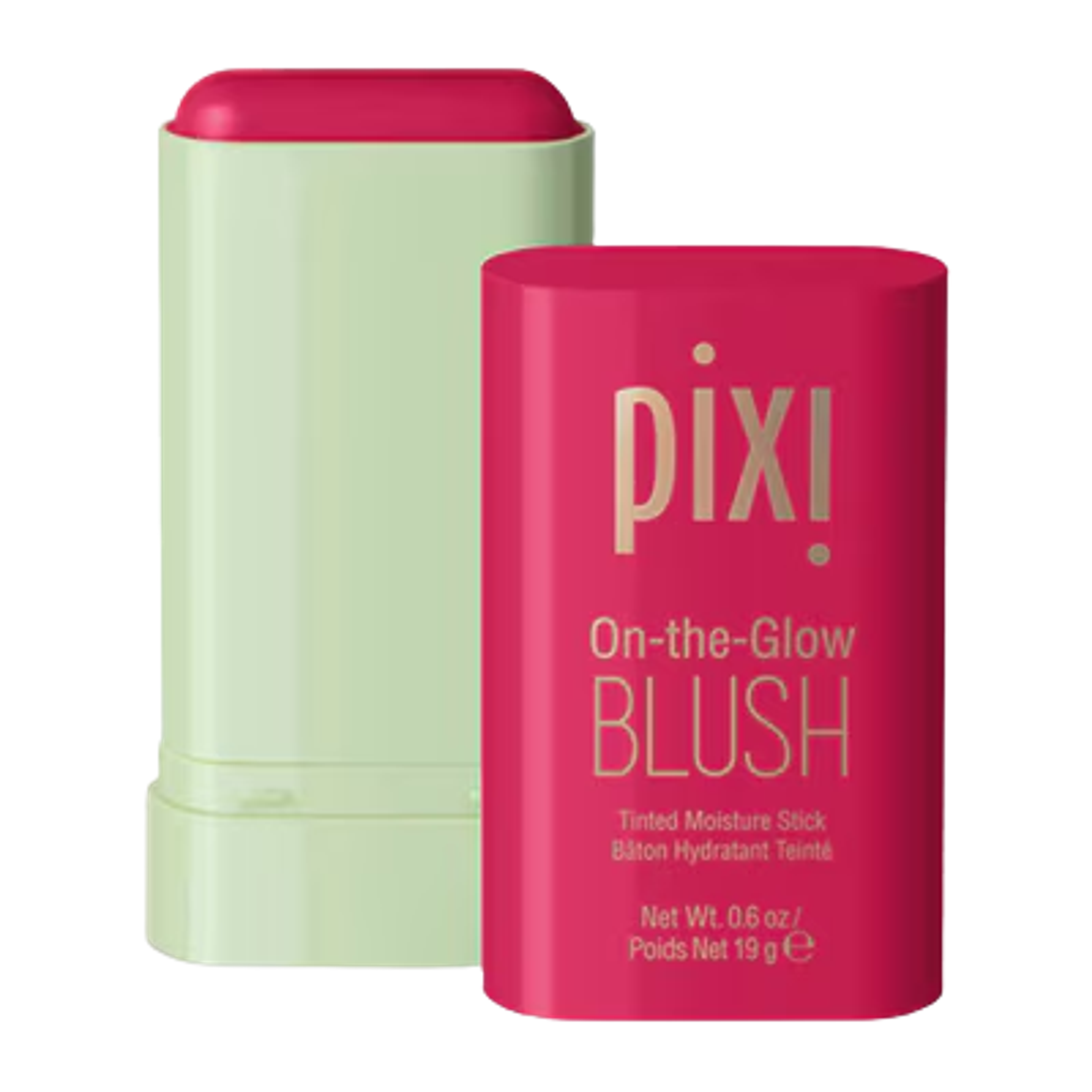 Pink and green cream blush stick